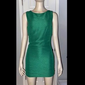 Textured Green Mini Dress